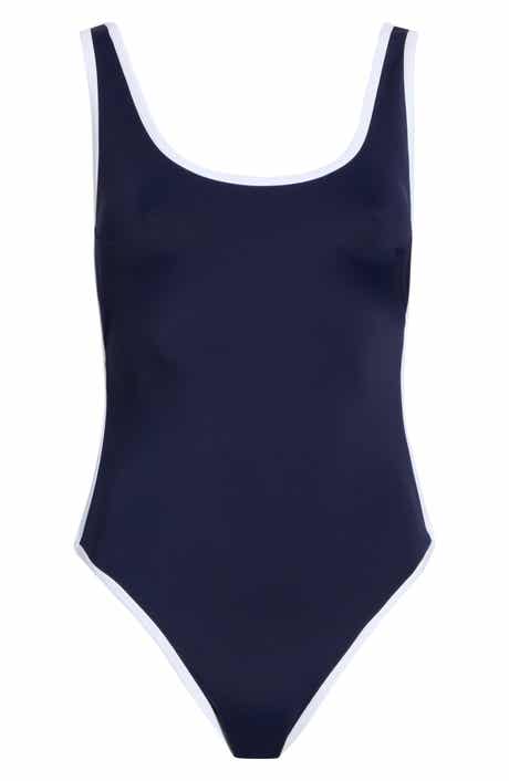 Good American Varsity Layout One-Piece Swimsuit