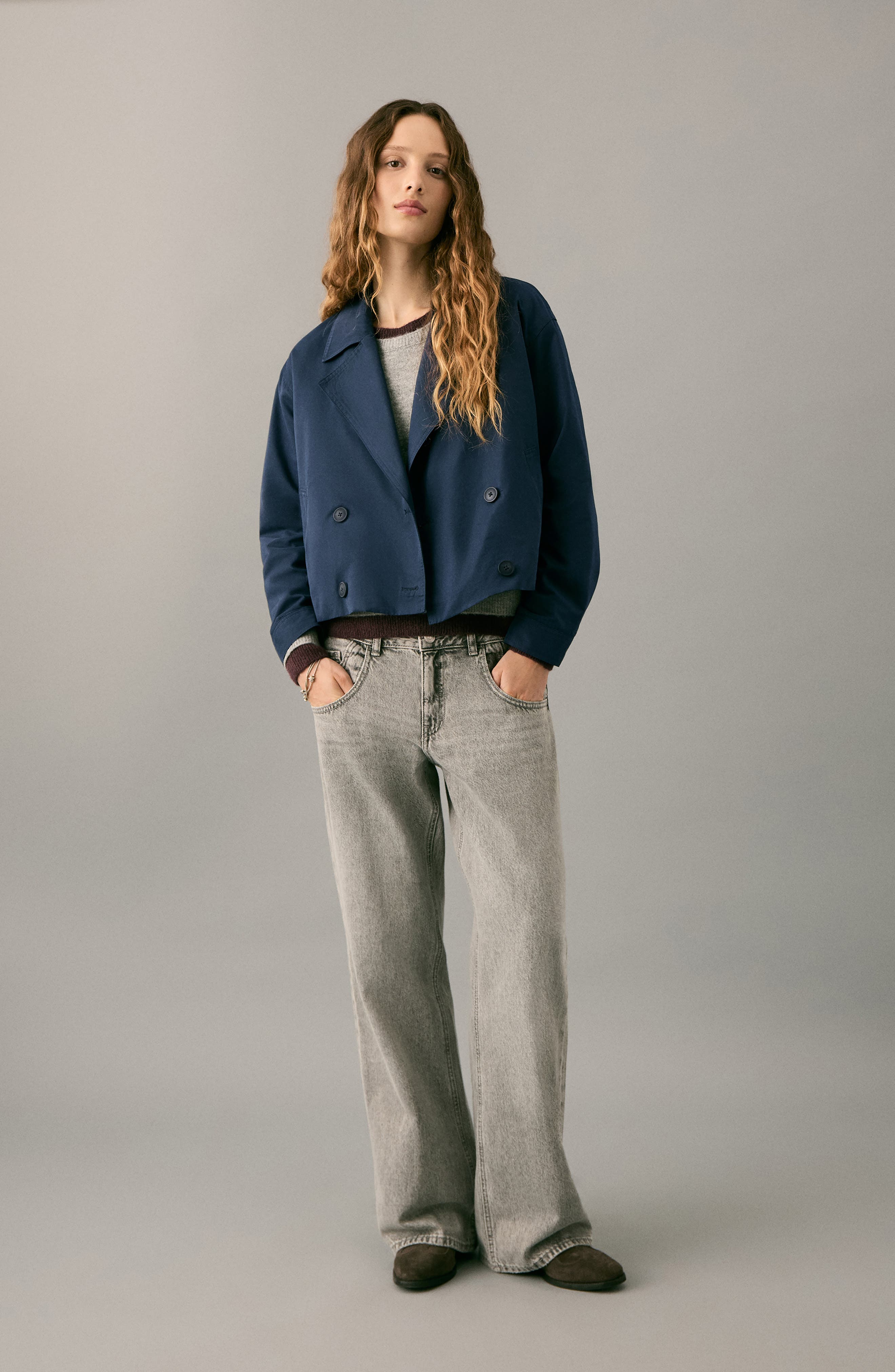 Double Breasted Crop Jacket - image 2