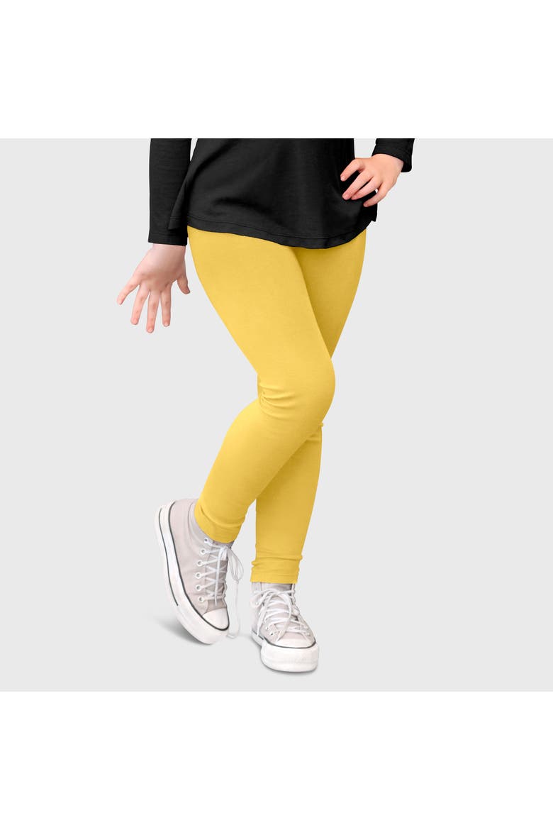 Baby Girls 100% Soft & Breathable Cotton Sensory Friendly Leggings, Main, color, Yellow