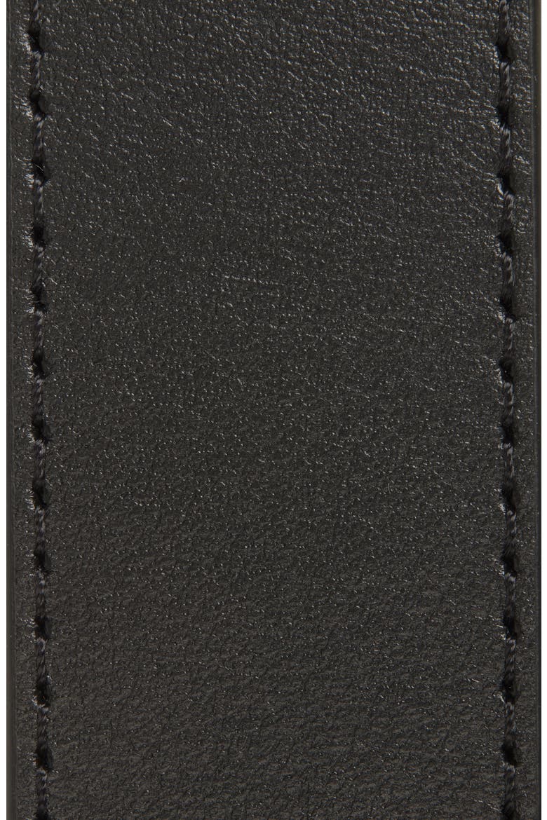 La Ceinture Bambino Leather Belt, Alternate, color, BLACK/ SILVER 99S