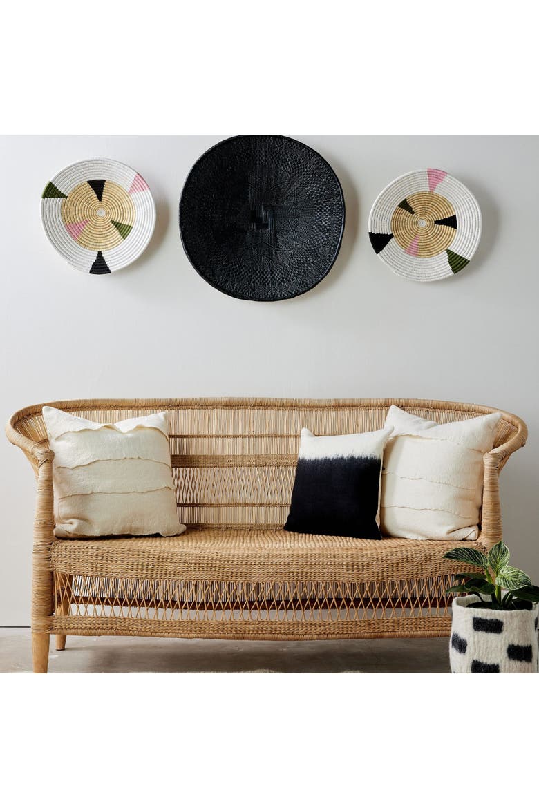 Mosaic Bullseye Wall Basket, Alternate, color, Natural