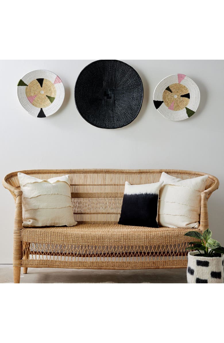 kanju Interiors Mosaic Bullseye Wall Basket, Alternate, color, Natural