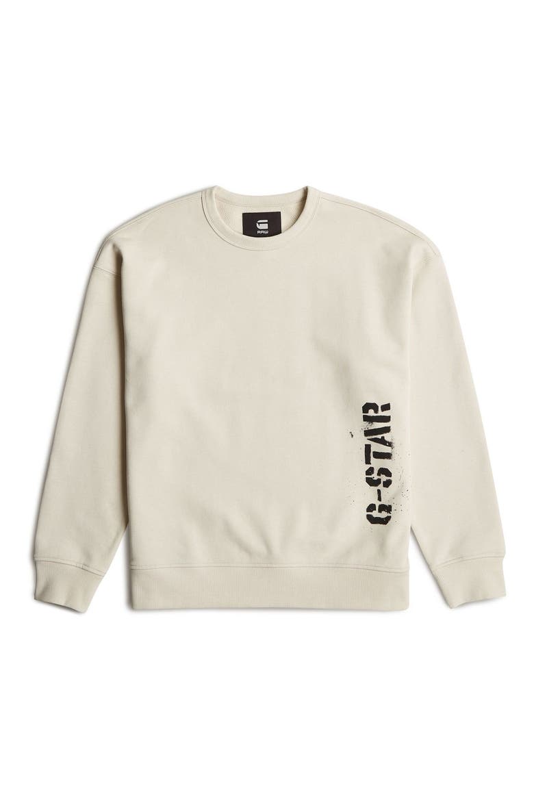 Sprayed 89 Loose Organic Cotton Crewneck Sweatshirt, Alternate, color, WHITEBAIT