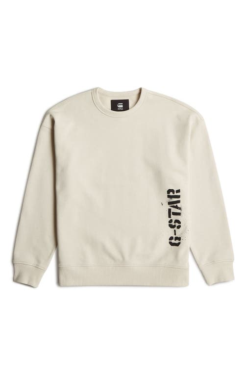 G-star Sprayed 89 Loose Organic Cotton Crewneck Sweatshirt In Neutral