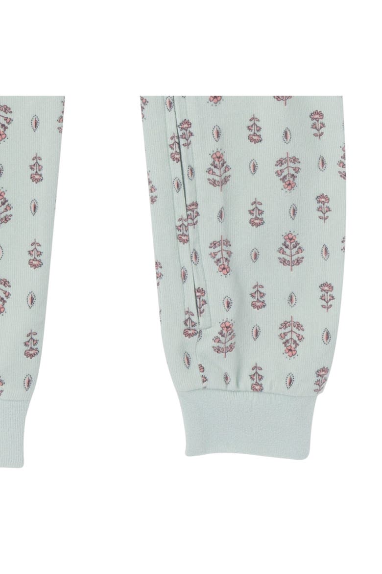Hacci Comfort Unionsuit, Alternate, color, Light Green Fleur
