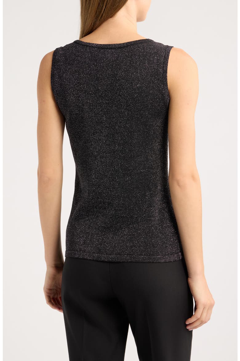 Metallic Scoop Neck Tank Sweater, Alternate, color, BLACK GOLD