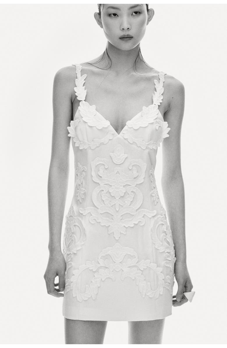 H&M Appliquéd strappy dress, Main, color, Cream