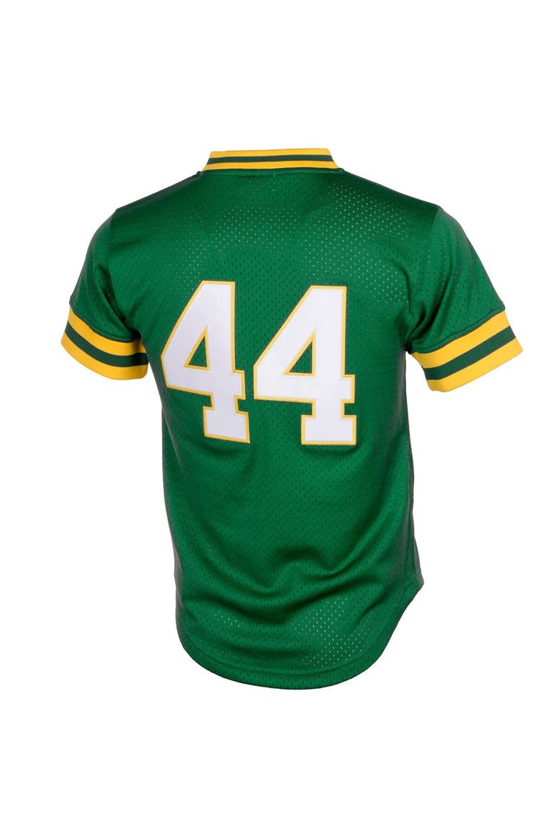 Men's Mitchell & Ness Reggie Jackson Green Oakland Athletics Cooperstown Mesh Batting Practice Jersey, Alternate, color, Green