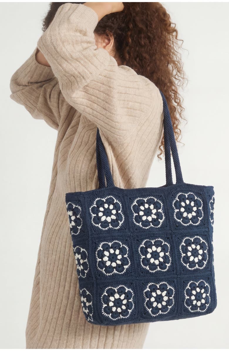 Solomon & Sage Vintage S&G Classic Work Crochet Bag, Alternate, color, Navy Multi