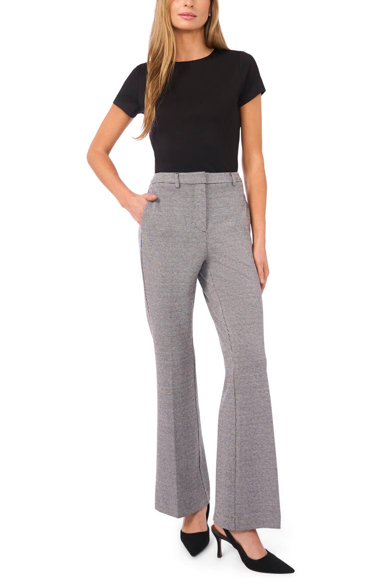 Houndstooth Flare Leg Pants, Alternate, color, BLACK TONES