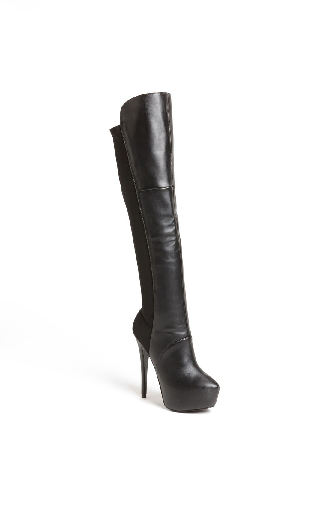 Steve Madden 'Highting' Over the Knee Pointy Toe Stretch Boot, Main, color, 