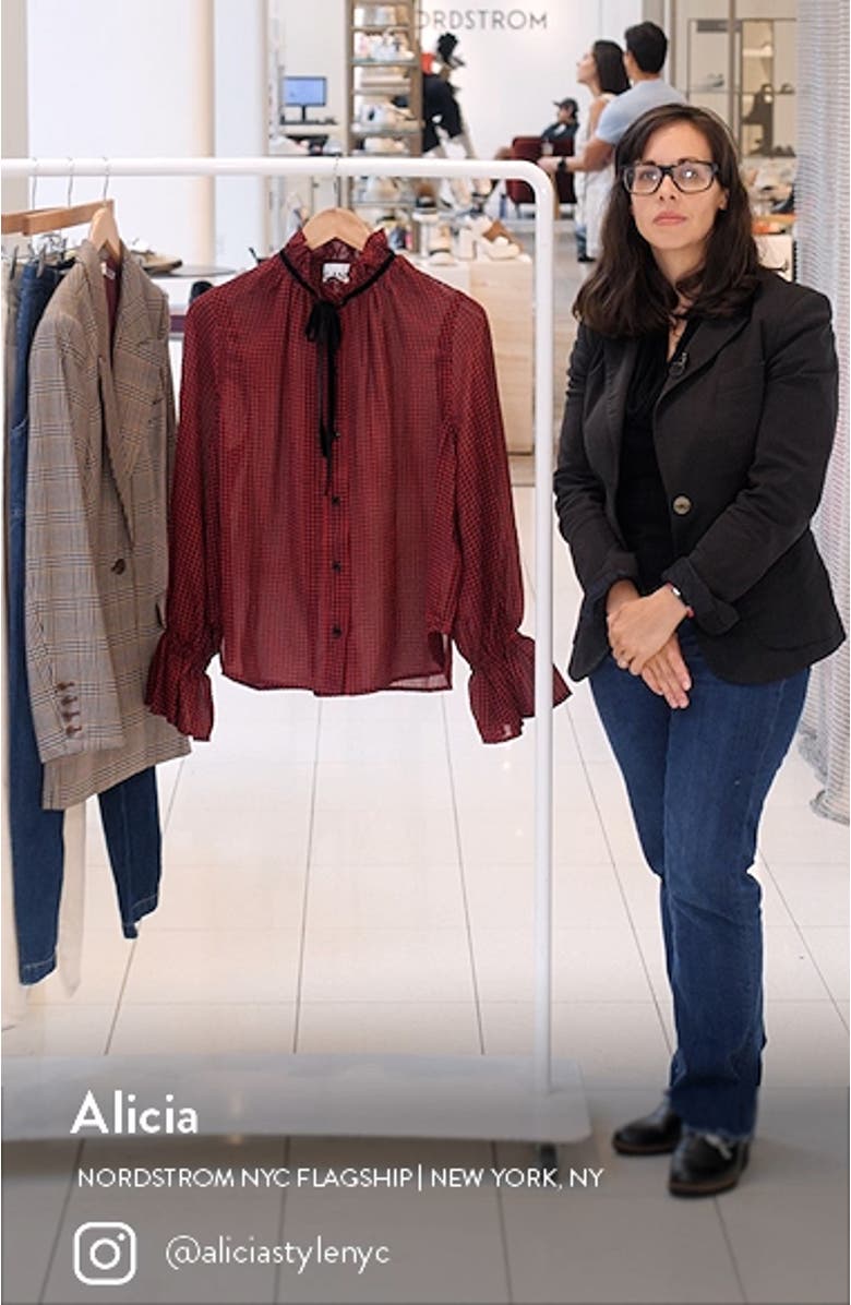 Check Seersucker Tie Neck Shirt, sales video thumbnail