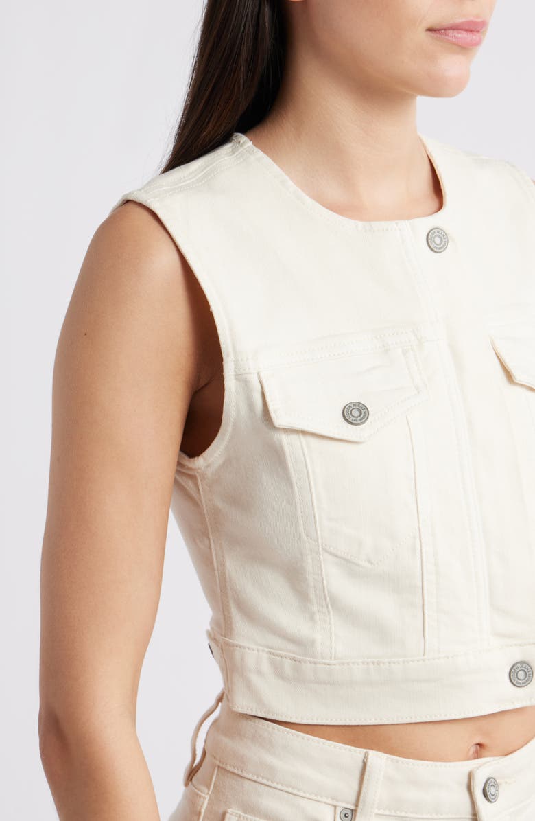 HIDDEN JEANS Crop Trucker Vest, Alternate, color, Cream