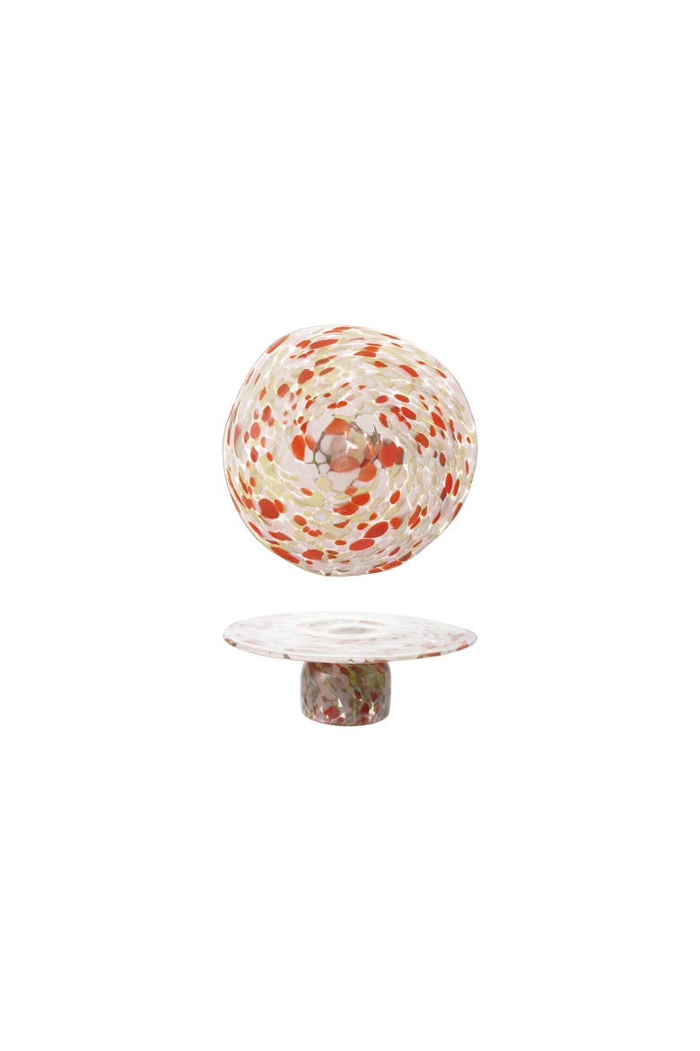 Confetti Glass Pedestal, Main, color, Orange