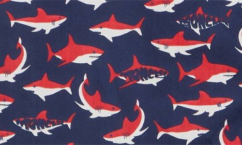 Moncler Chemise À Manches Courtes En Coton À Imprimé Requin In Blue