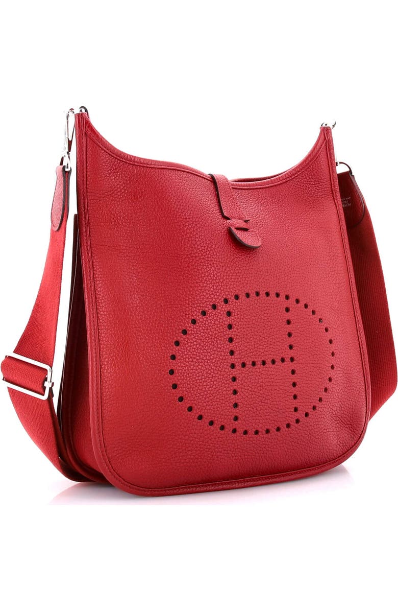 Pre-Owned Hermes Evelyne Bag Gen III Clemence PM, Alternate, color, Rouge Grenat