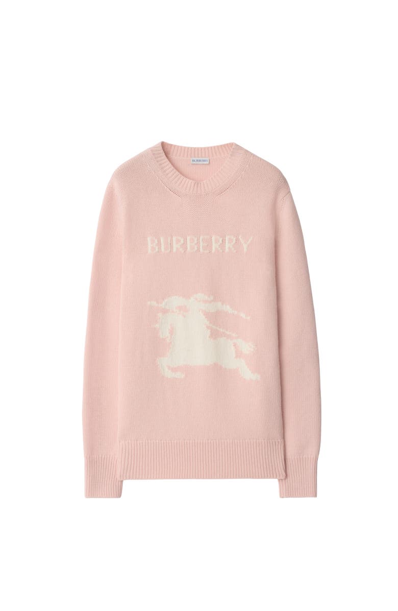 Burberry Knight Wool Cashmere Sweater, Alternate, color, Bouquet Pink