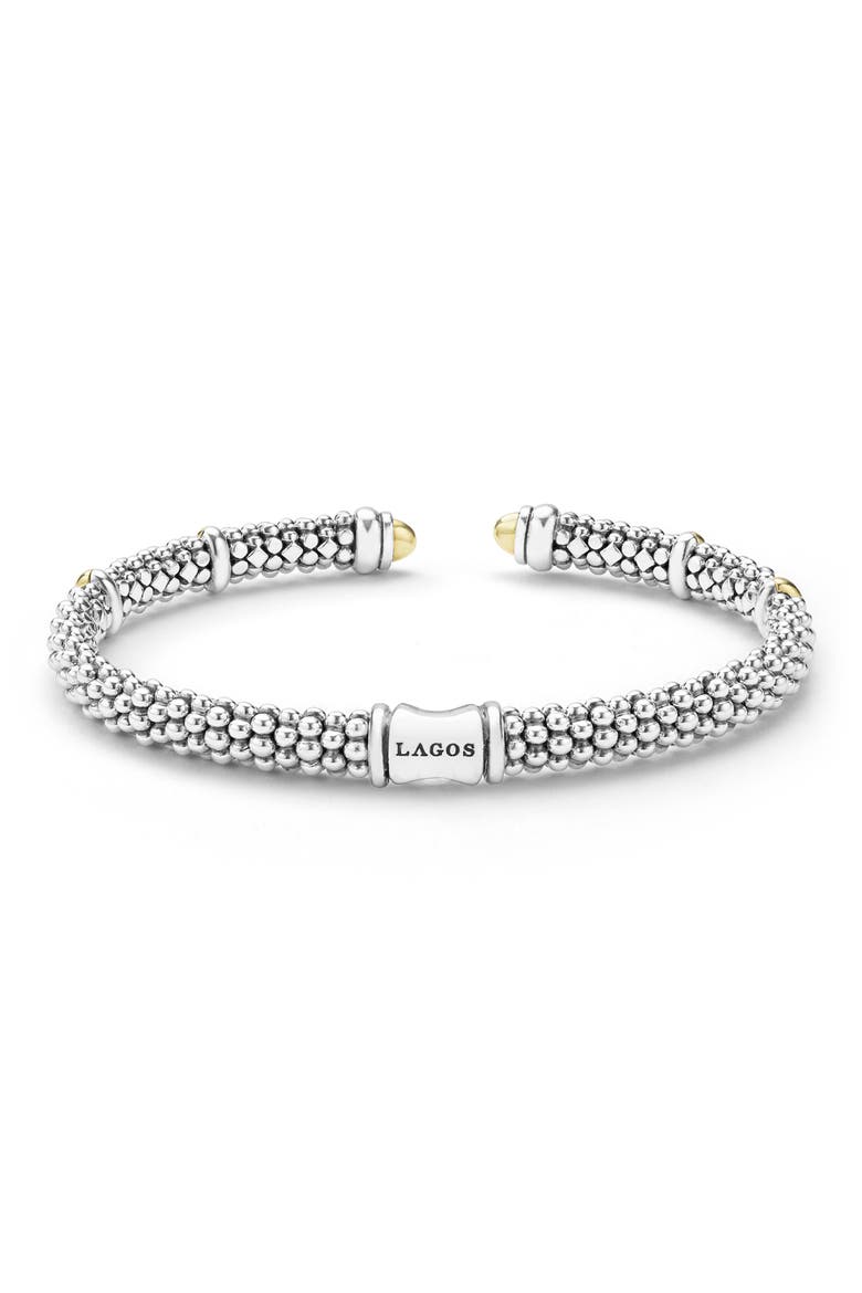 Signature Caviar Versa Cuff Bracelet, Alternate, color, TWO TONE
