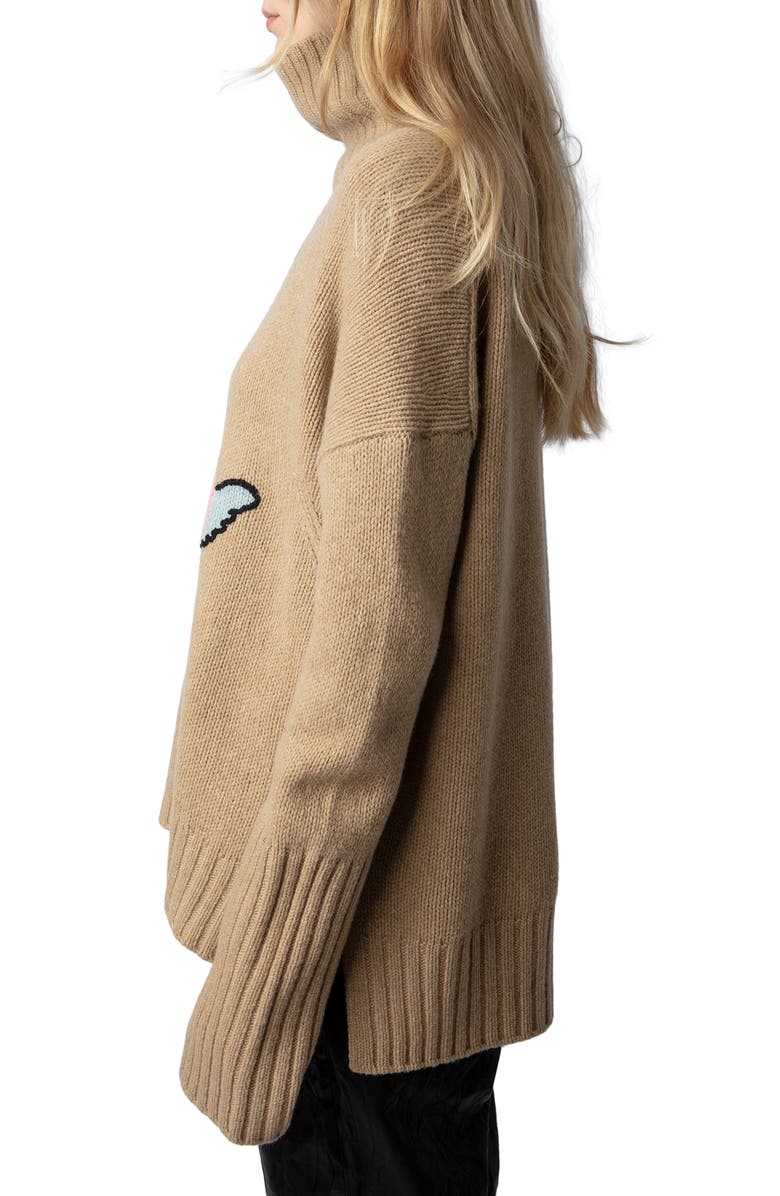 Zadig & Voltaire Alma Merino Wool Graphic Sweater, Alternate, color,