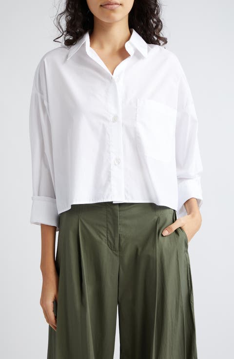 Soon to Be Ex Cotton Button-Up Crop Shirt