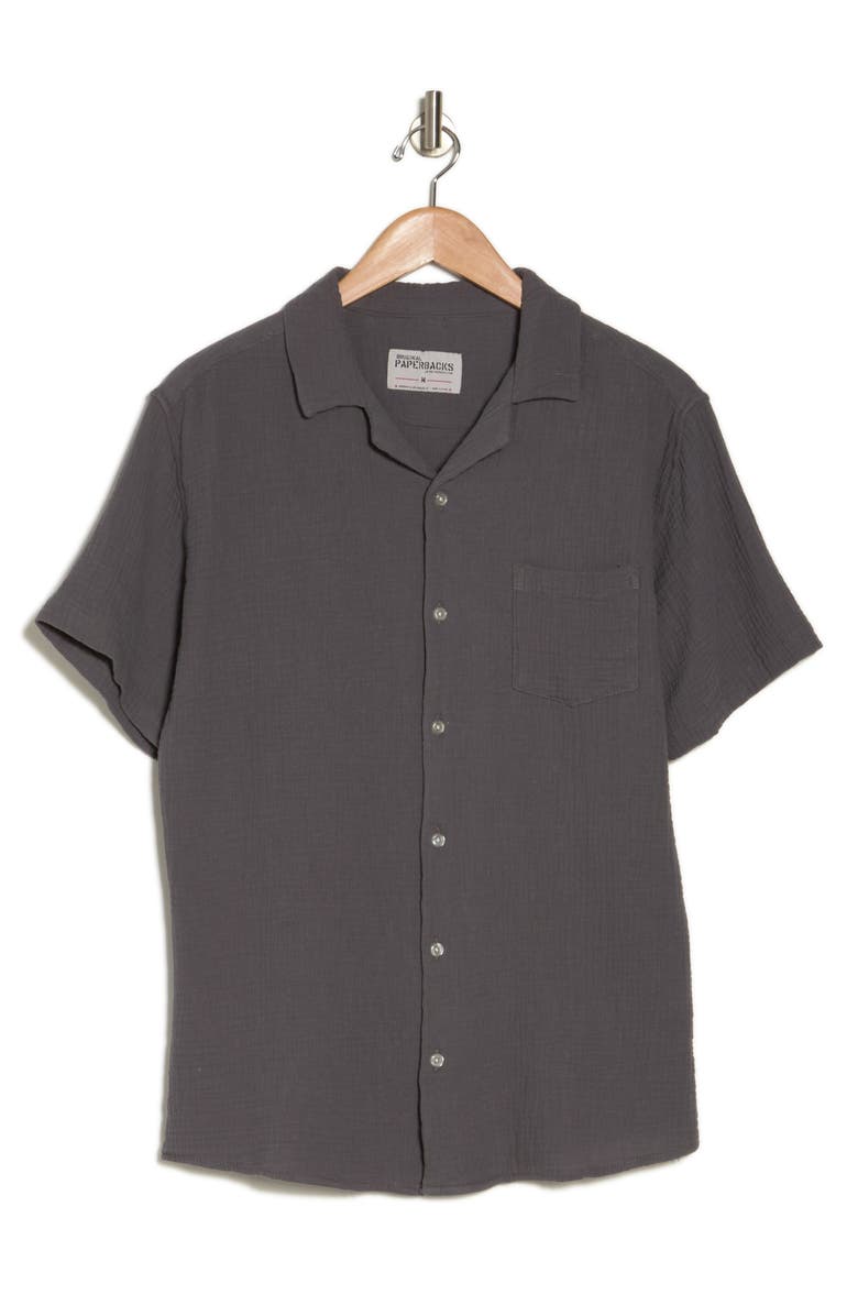 Original Paperbacks Gauze Short Sleeve Shirt, Alternate, color, Black