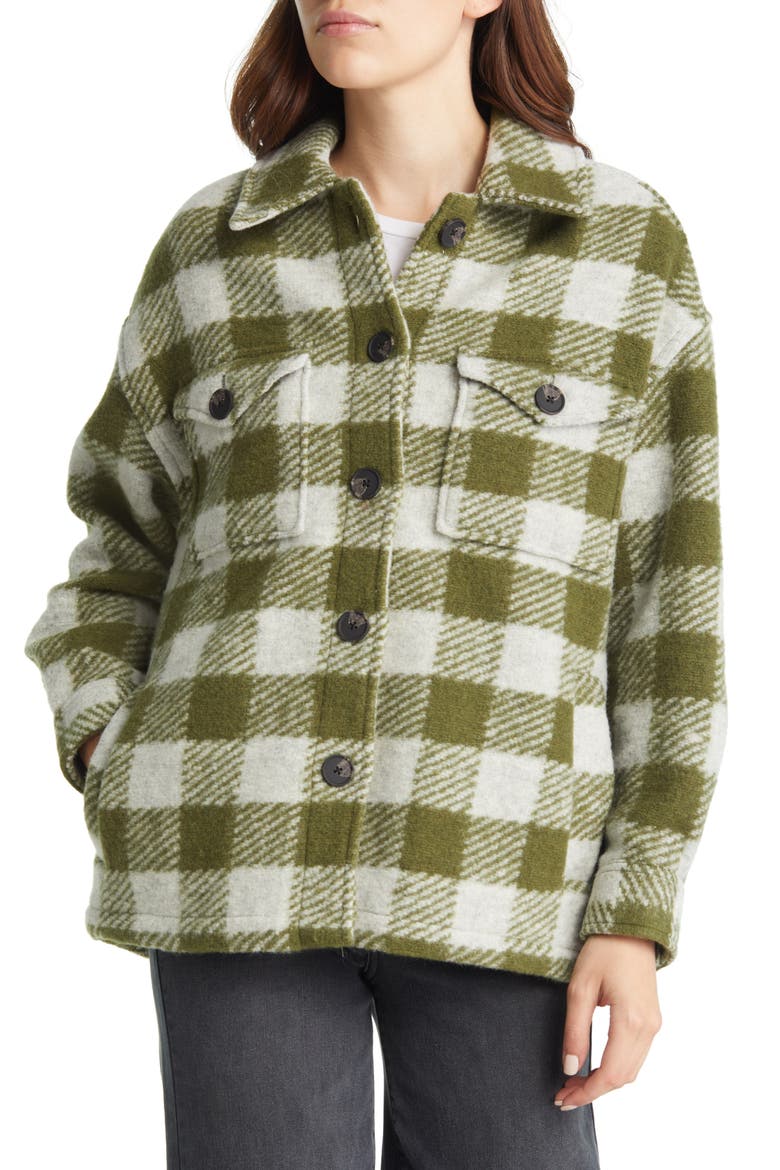 Fenix Check Wool Blend Shirt Jacket, Alternate, color, SYCAMORE GRN/CREAM
