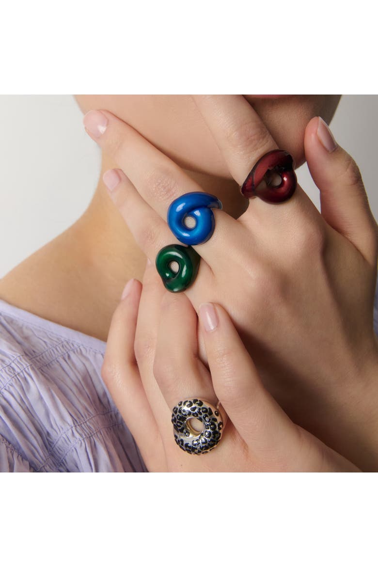 Burgundy Enamel Tarallo Ring, Alternate, color, Burgundy