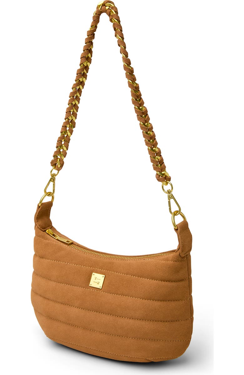 THINK ROYLN Quilted Mini Moon Crossbody Bag, Alternate, color, Terracotta Suede