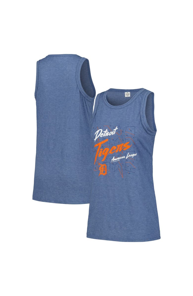 SOFT AS A GRAPE Women's Soft as a Grape Navy Detroit Tigers Gauze High Neck Tank Top, Alternate, color, 