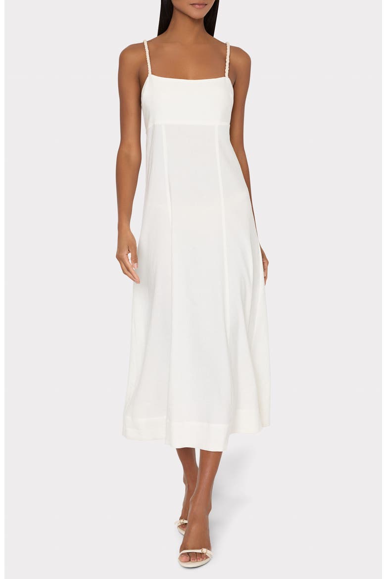 A-Line Linen Cover-Up Dress, Main, color, WHITE