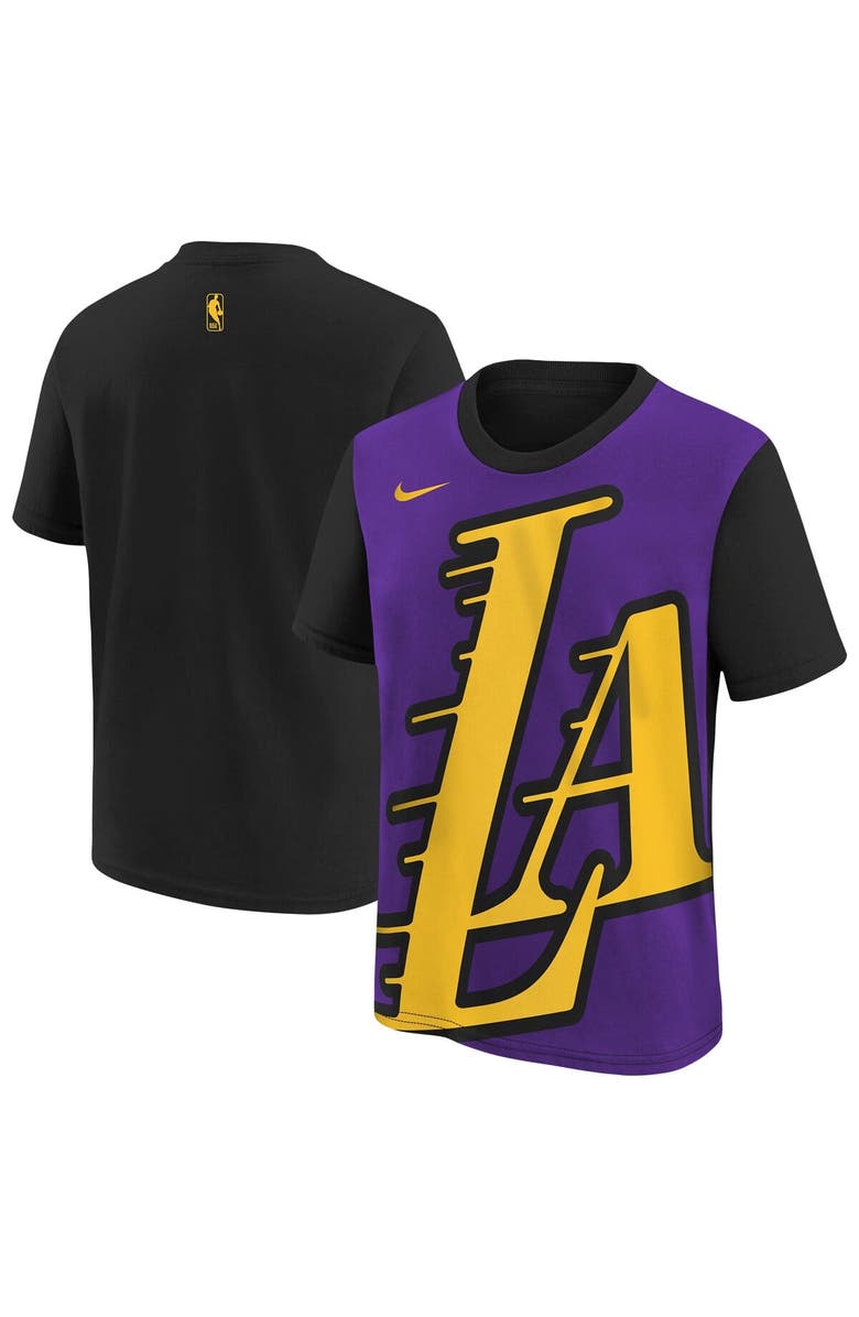 Nike Youth Nike Purple/Black Los Angeles Lakers 2025/26 City Edition Max90 T-Shirt, Main, color, Purple