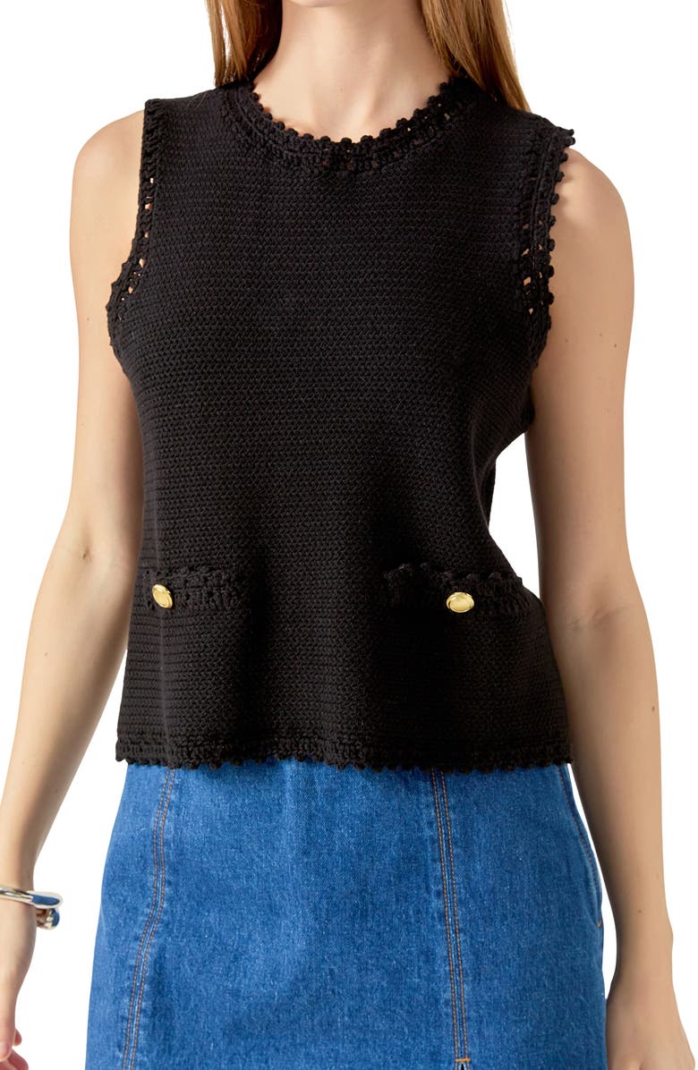 English Factory Sweater Tank, Alternate, color, Black