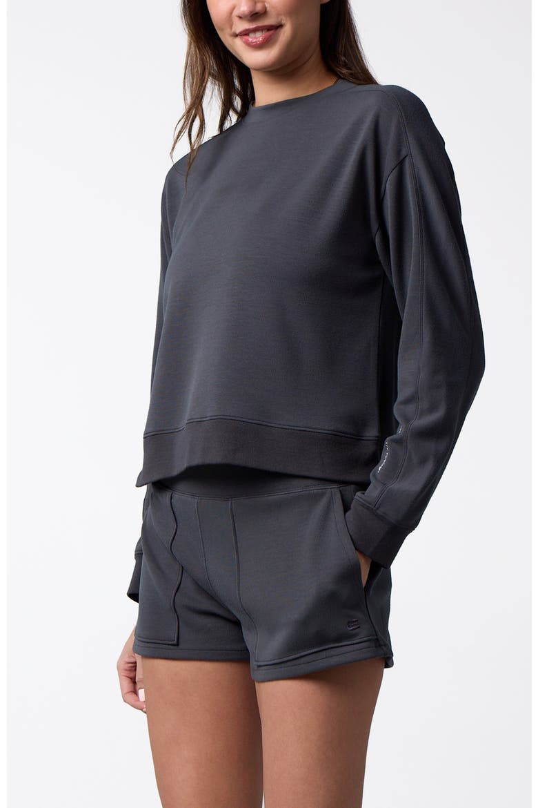 Women's Active Lifestyle You Know You Play Cropped Crew Sweatshirt, Main, color, Black Onyx