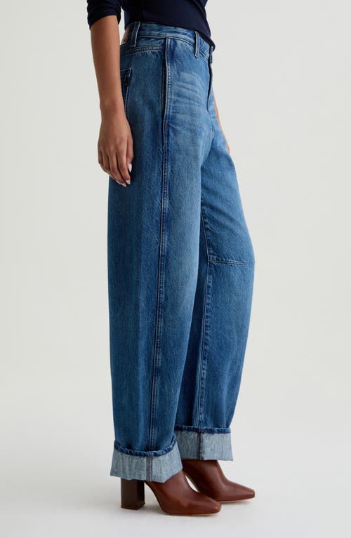 Ag Mercer Cuffed Barrel Jeans In Blue
