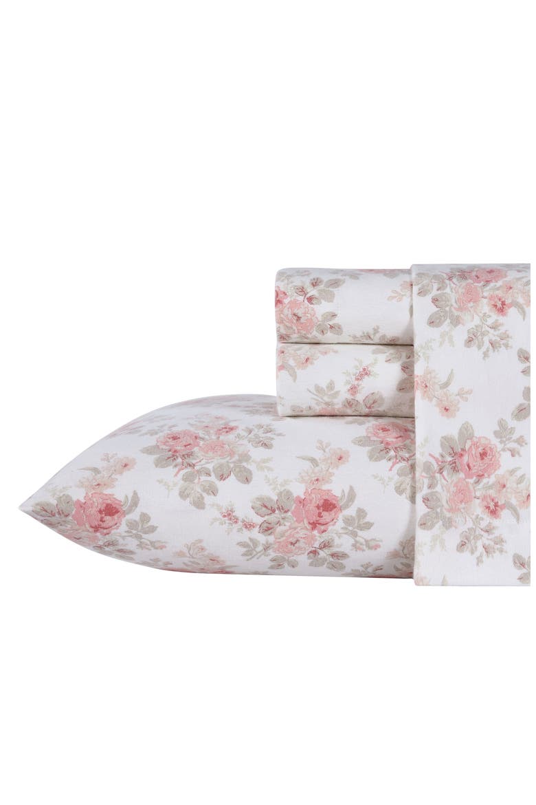 Lisalee Cotton Flannel Sheet Set, Alternate, color, LT-PASTEL PINK