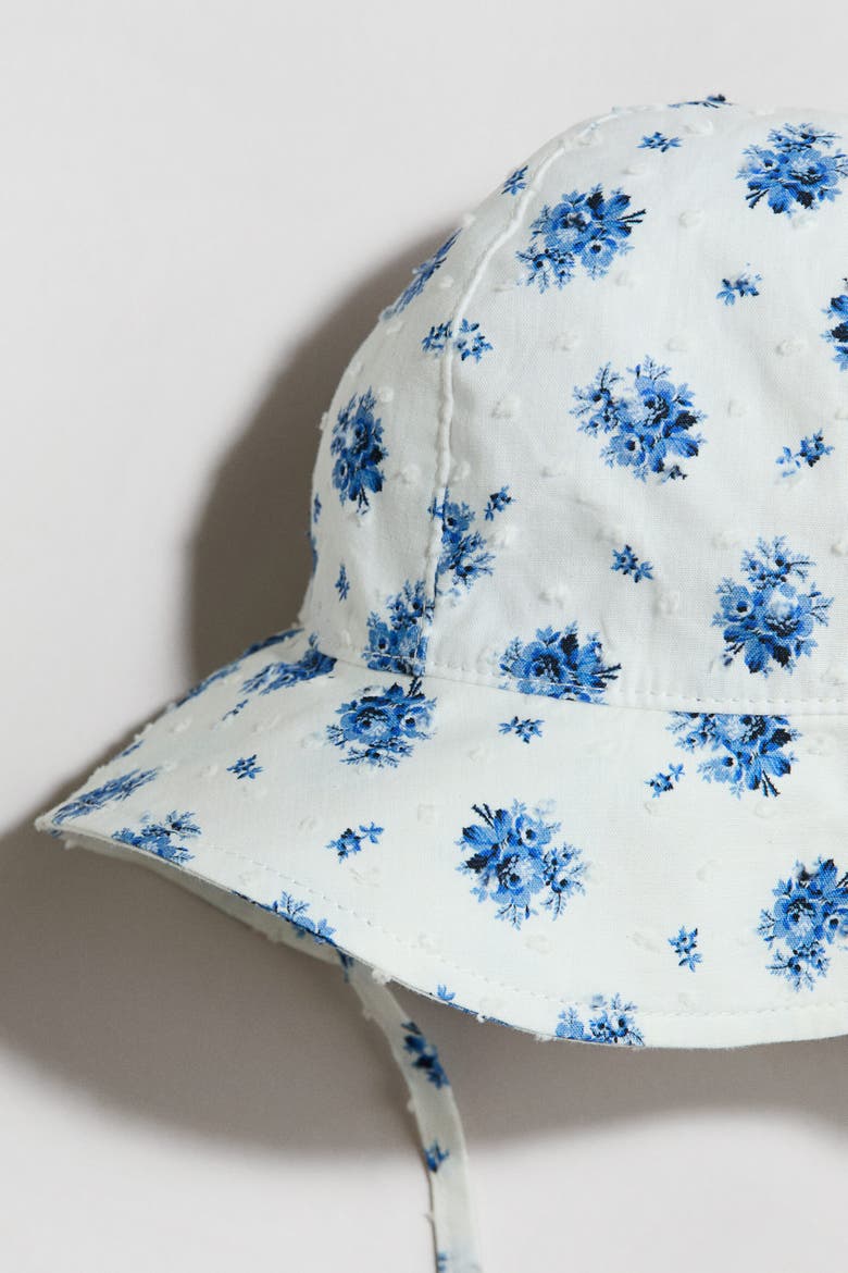 Floral-print Sun Hat, Alternate, color, White/floral