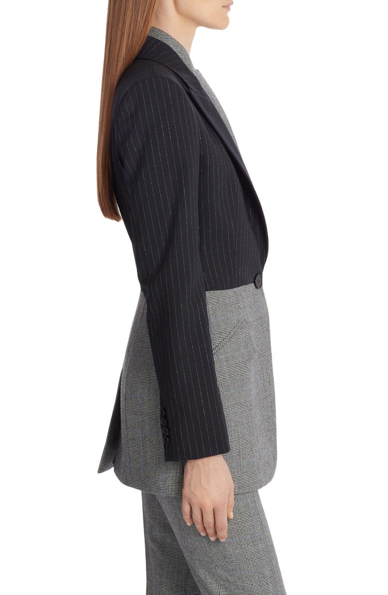 McQueen Alexander McQueen Mixed Media Blazer, Alternate, color, 