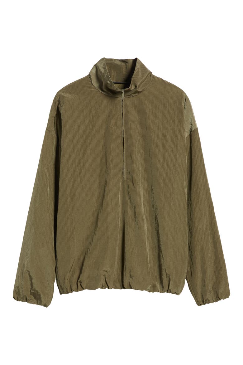 Gender Inclusive Ripstop Nylon Half Zip Pullover, Alternate, color, MILITARY