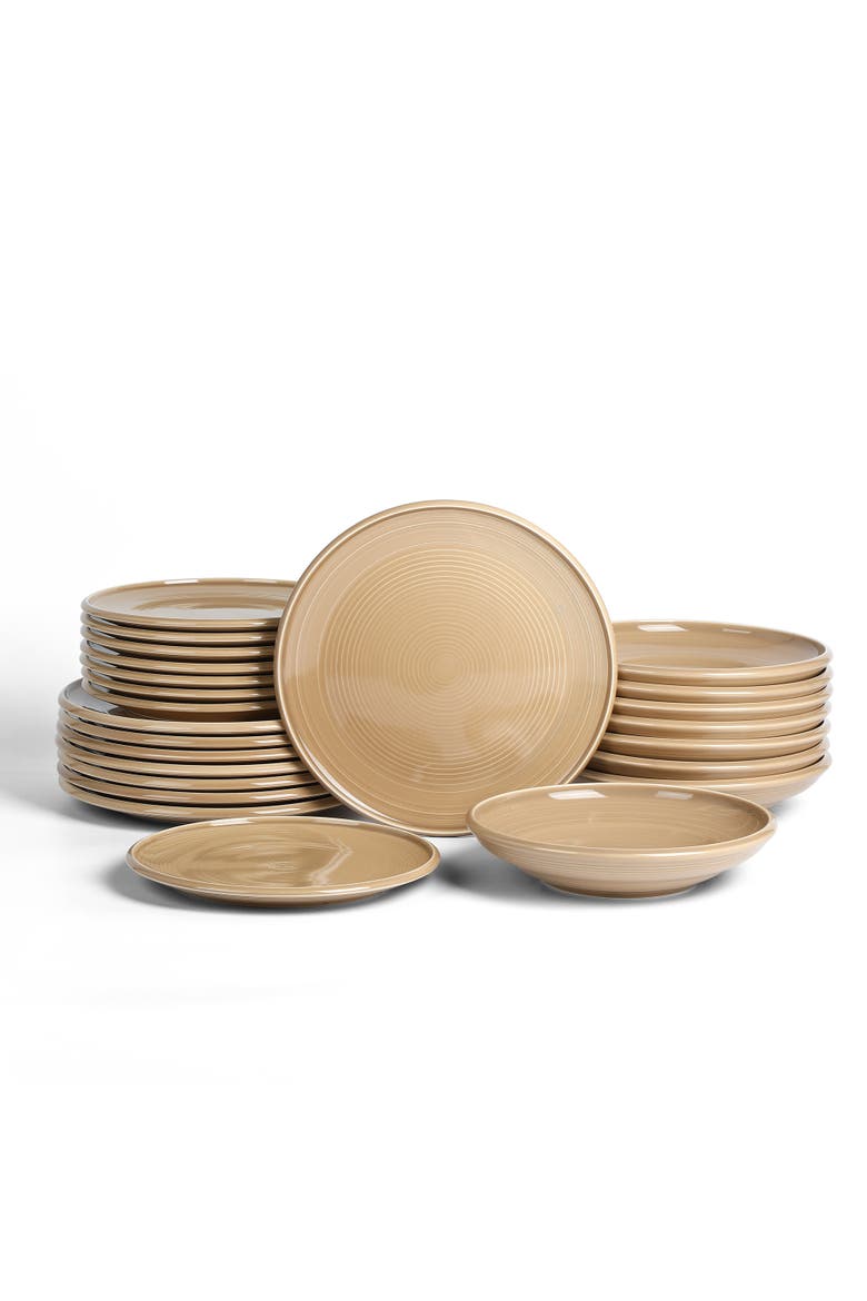 Harmony Stoneware 24-Piece Dinnerware Set, Main, color, Beige