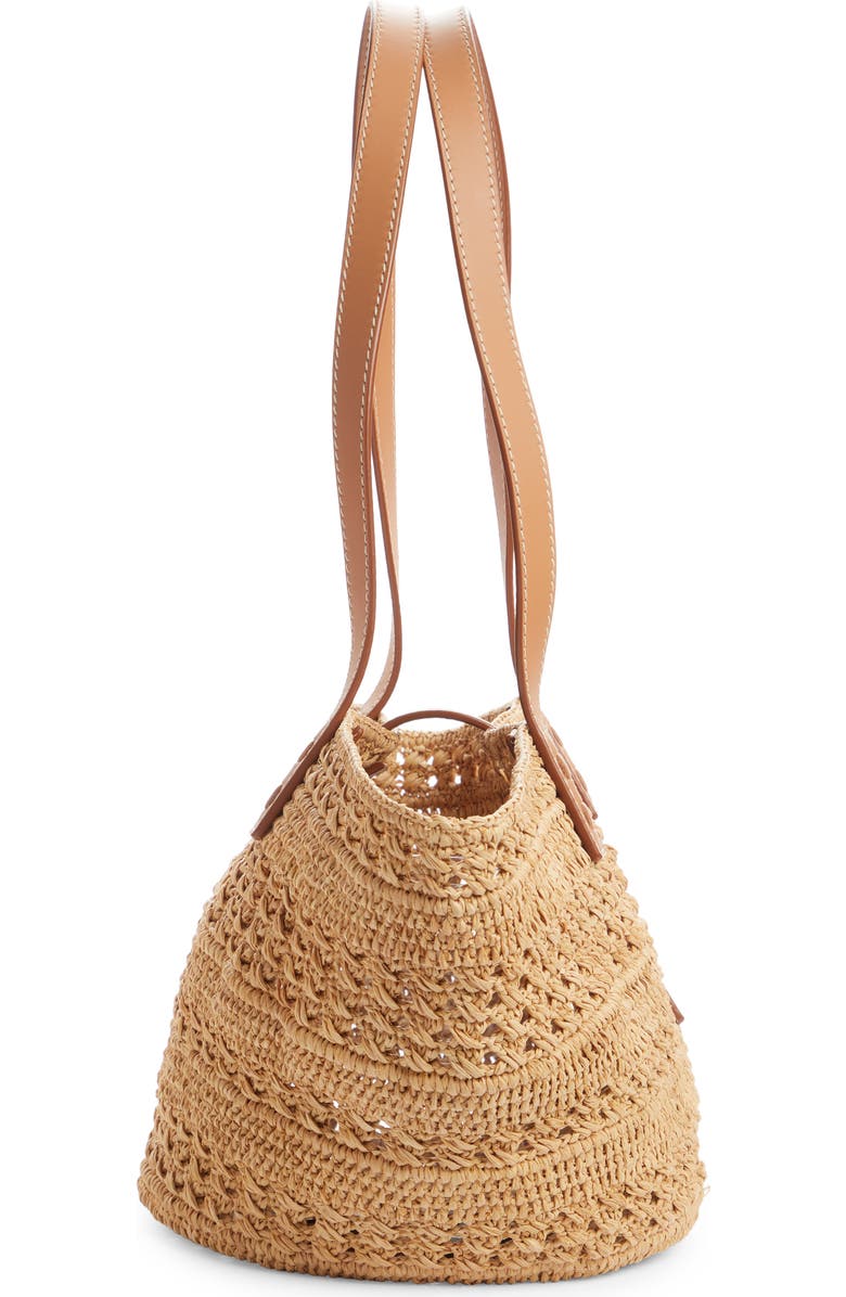 Saint Laurent Small Panier Woven Straw Tote, Alternate, color,