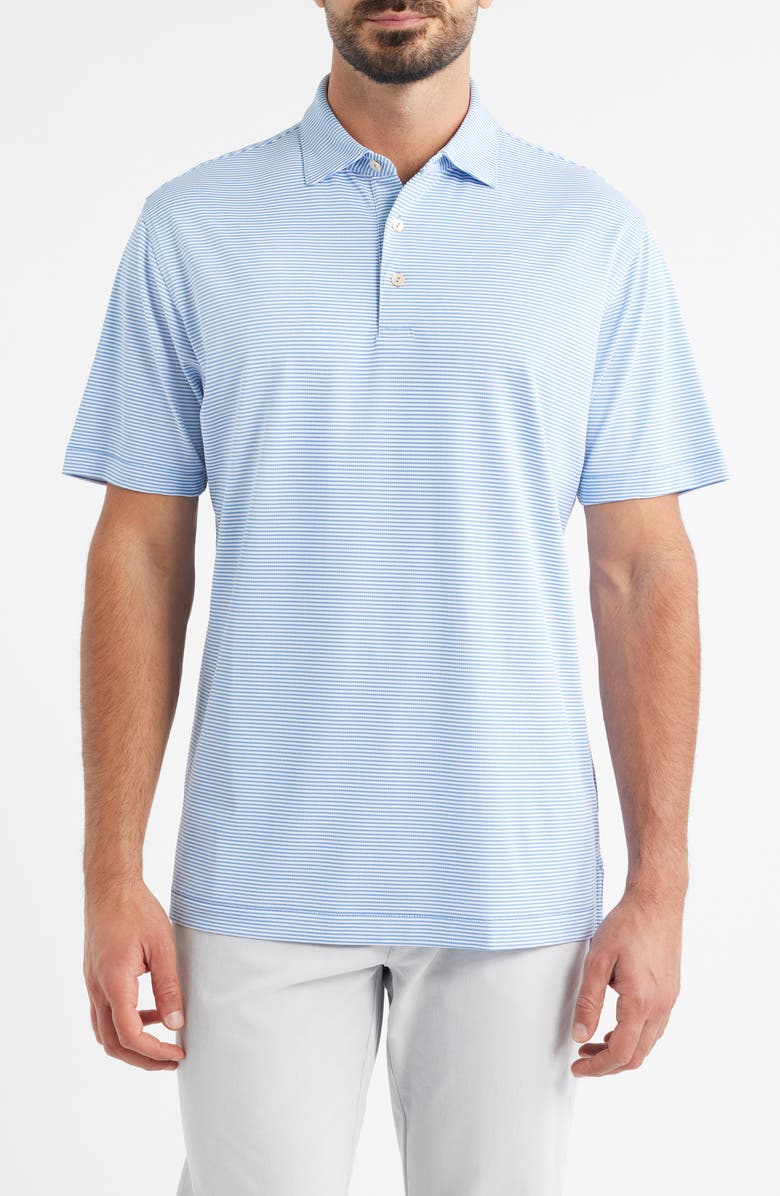 Peter Millar Candor Stripe Mesh Performance Polo, Main, color, Evening Tide