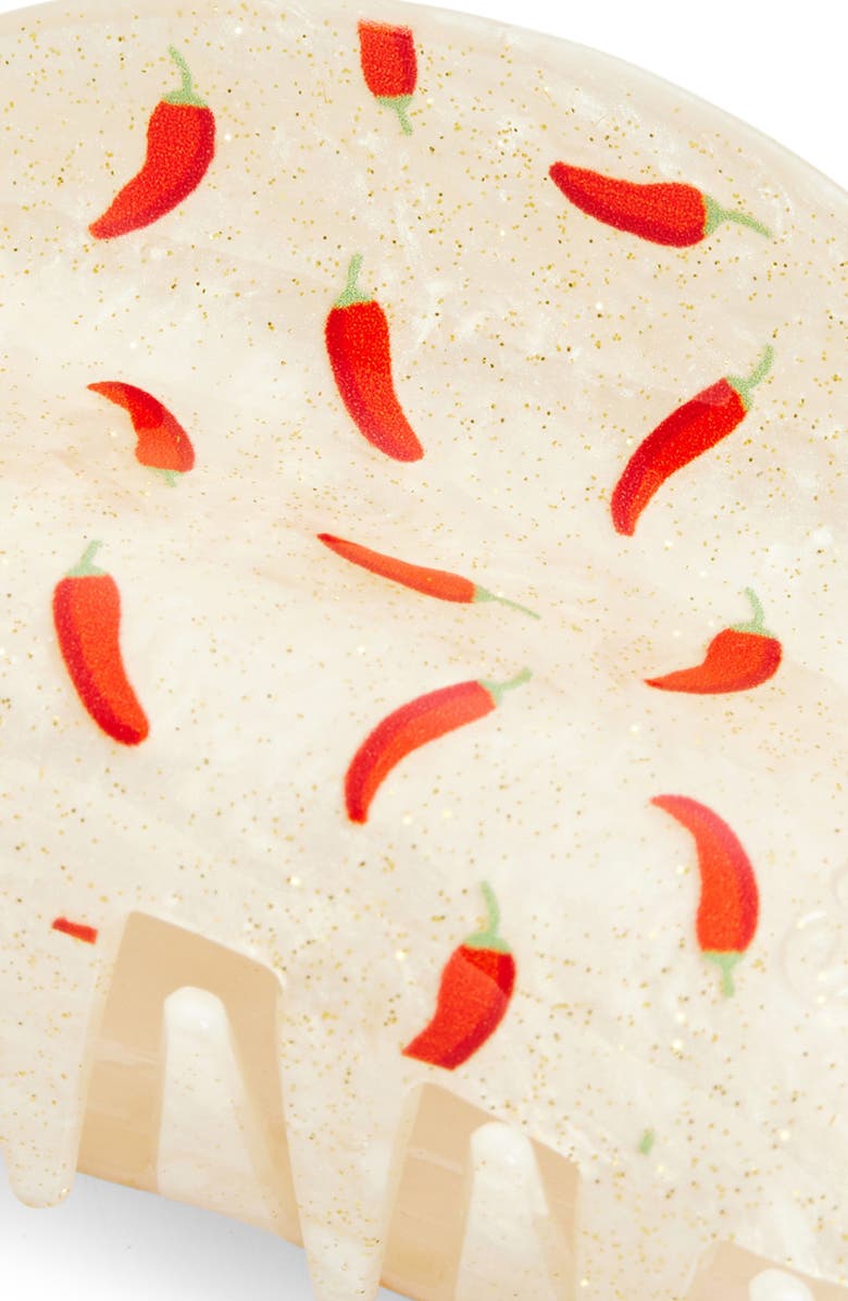 FRASIER STERLING Chilis Claw Clip, Alternate, color, Ivory/ Red