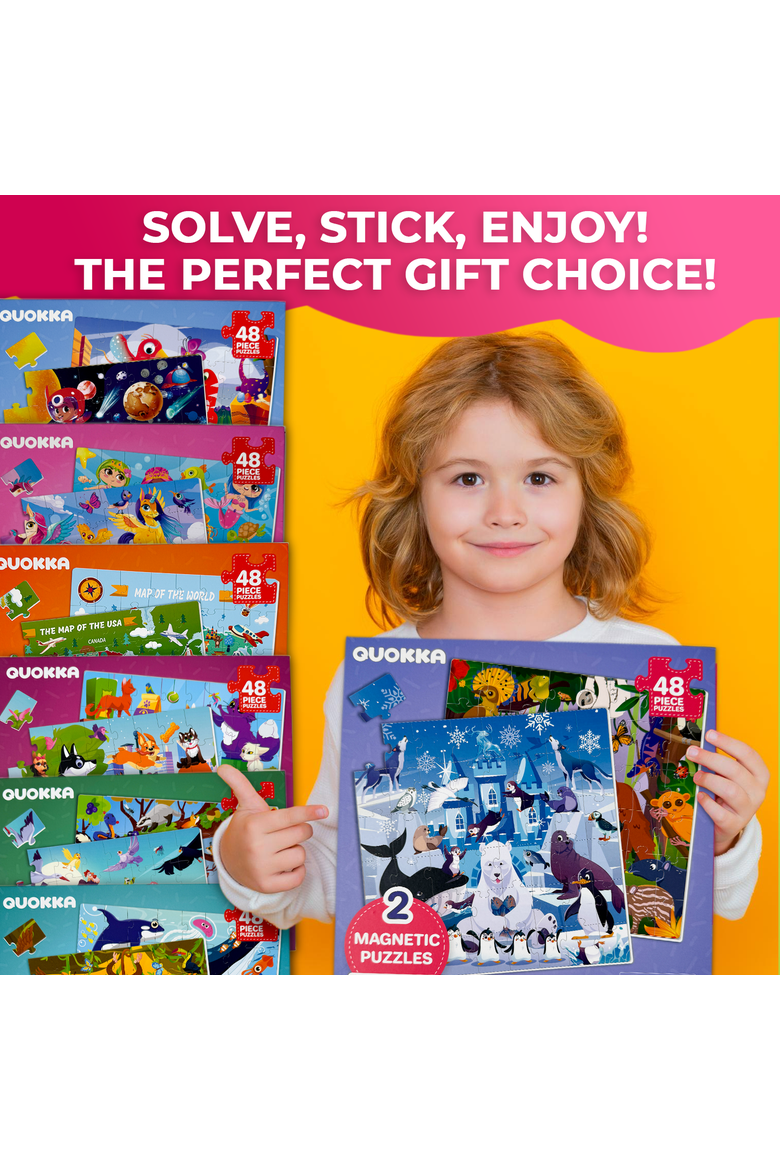 Magnetic Jigsaw Puzzle Set - 2x48 Piece, Alternate, color, Polar & Jungle