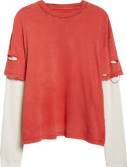 STOCKHOLM SURFBOARD CLUB Distressed Box Layered Organic Cotton Logo T-Shirt