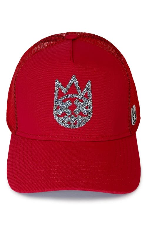 Cult Of Individuality Crystal Shimuchan Logo Trucker Hat In Red