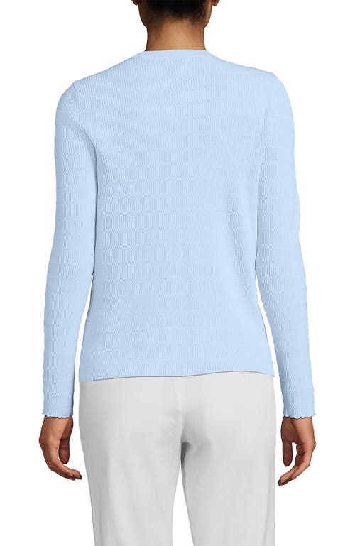 Lands' End Blend Scallop Edge Fitted Cardigan Sweater