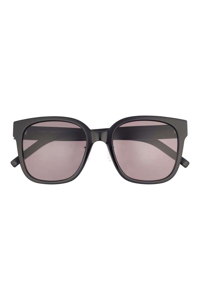 55mm Square Sunglasses, Main, color, BLACK BLACK BLACK