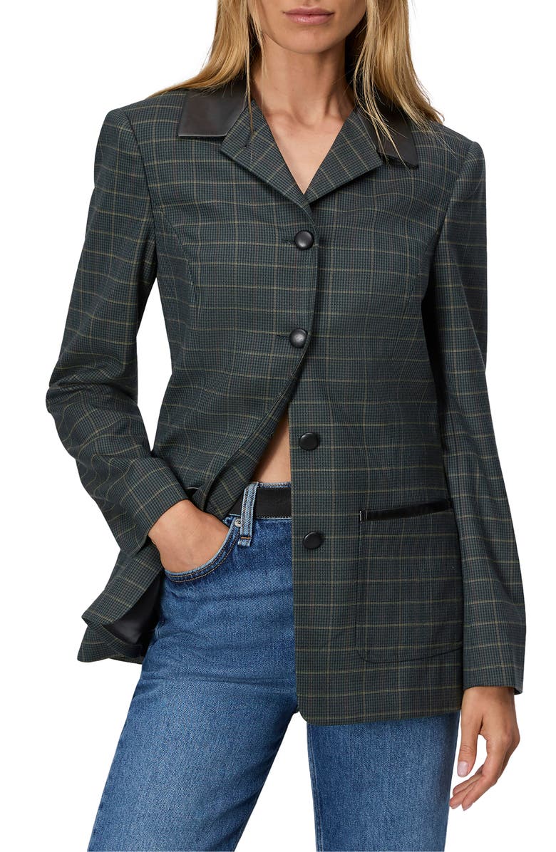 rag & bone Drew Plaid Wool Blend Blazer, Main, color, Green Multi Plaid
