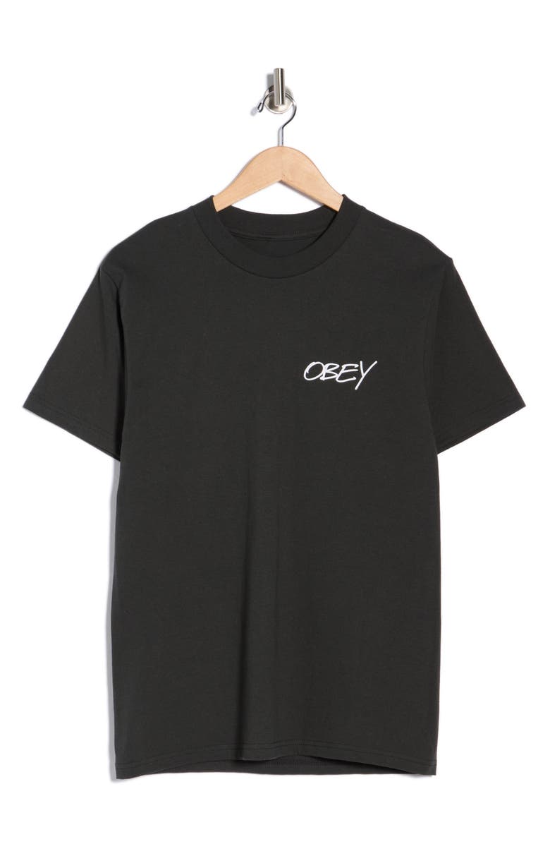 Obey Poppies Graphic T-Shirt, Main, color, Vintage Black