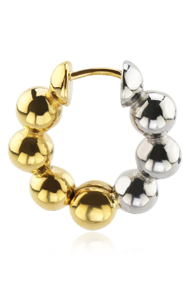 REBL Two-Tone Beaded Huggie Hoop Earrings, Alternate, color, Two-Tone